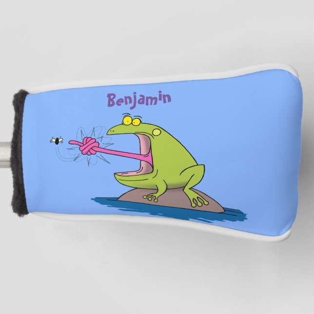 Funny Frosch und Fliege Cartoon Golf Headcover (Vorderseite)