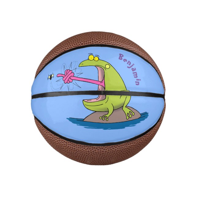 Funny Frosch und Fliege Cartoon Mini Basketball (Vorderseite)