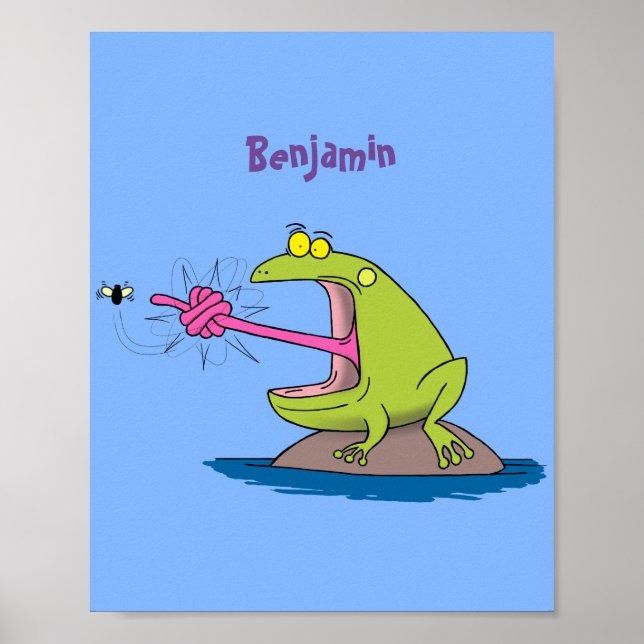 Funny Frosch und Fliege Cartoon Poster (Vorne)
