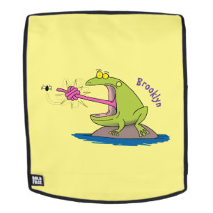 Funny Frosch und Fliege Cartoon Rucksack