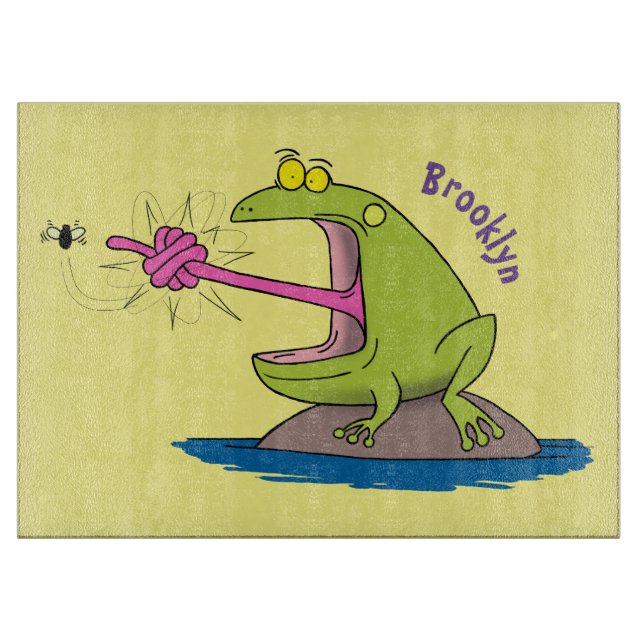 Funny Frosch und Fliege Cartoon Schneidebrett (Vorderseite)