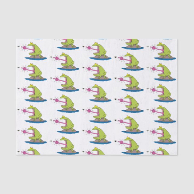 Funny Frosch und Fliege Cartoon Seidenpapier (Vorderseite)
