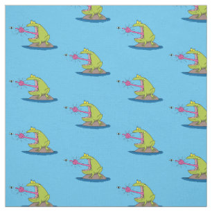 Funny Frosch und Fliege Cartoon Stoff