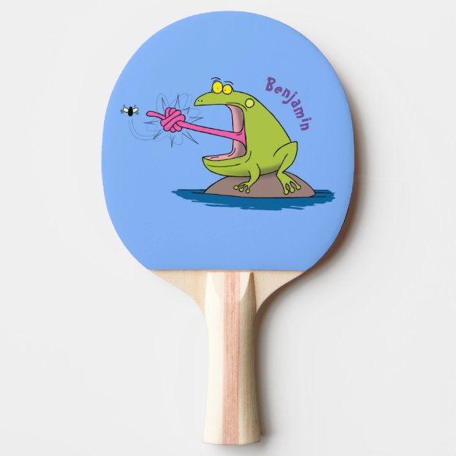 Funny Frosch und Fliege Cartoon Tischtennis Schläger (Vorderseite)