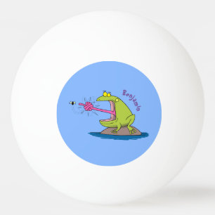 Funny Frosch und Fliege Cartoon Tischtennisball