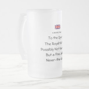 Funny Frosted Bierkrug 'Queen's Royal Toast' Mattglas Bierglas