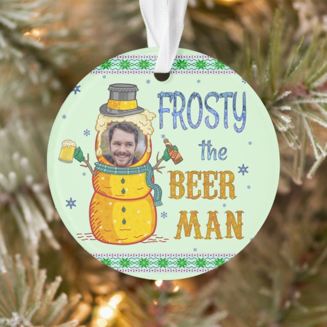 Funny Frosty Beer Man Humour Photo personnalisée N (Arbre)