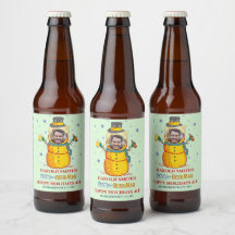 Funny Frosty Beer Man Spaß Custom Foto Weihnachten