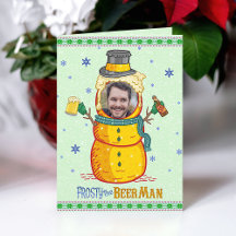 Funny Frosty Beer Man Spaß Custom Foto Weihnachten
