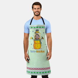 Funny Frosty Beer Man Spaß Custom Foto Weihnachten Schürze