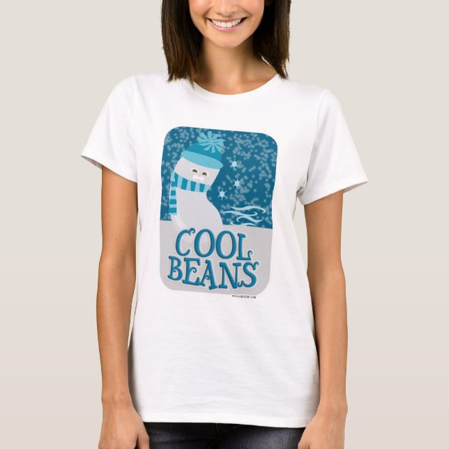 Funny Frozen Cool Bohnen Niedlicher Cartoon T-Shirt (Vorderseite)