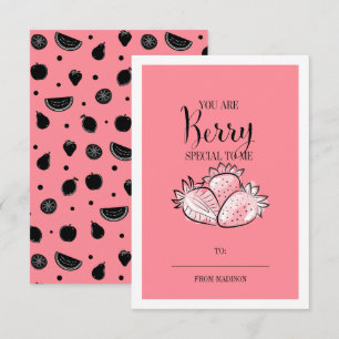 Funny Frucht Pun Berry Classroom Valentine Card Einladung