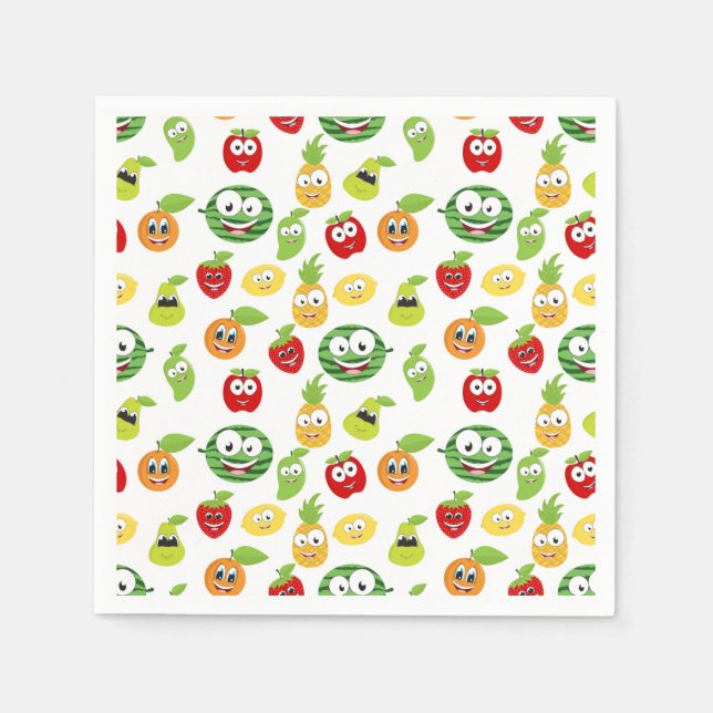 Funny Fruchtgums mit Gesichtsmuster Serviette (Vorderseite)