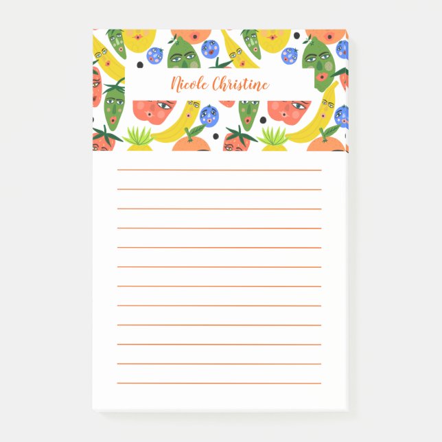 Funny Fruchtsalat KÜMMERN IT Notepad Post-it Klebezettel (Vorderseite)