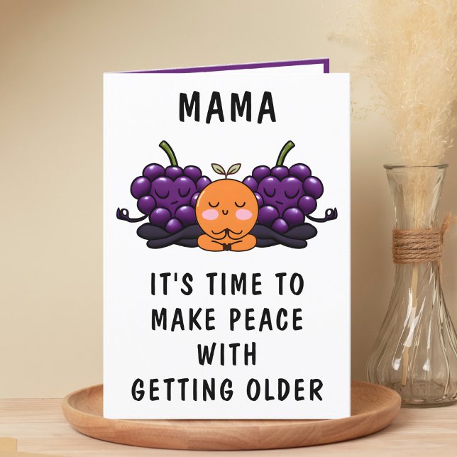 Funny Fruit Alt Mutter glücklich Geburtstag Dankeskarte (Funny Fruit Getting Old Mother Happy Birthday Thank You Card)