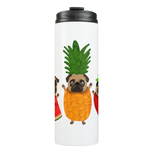Funny Fruit Mops Niedlich Dog Geschenk | Pet Lover Thermosbecher (Vorderseite)