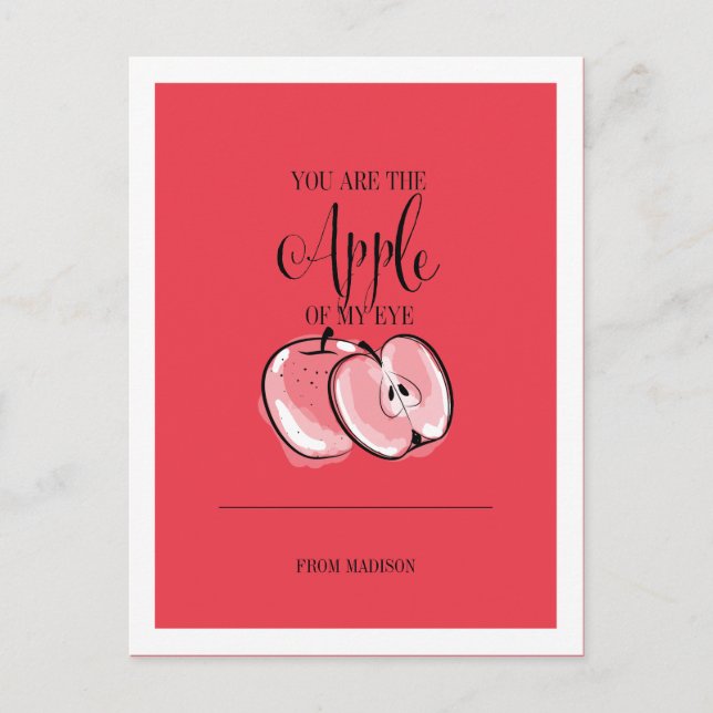 Funny Fruit Pun Apple Valentine Postkarte (Vorderseite)