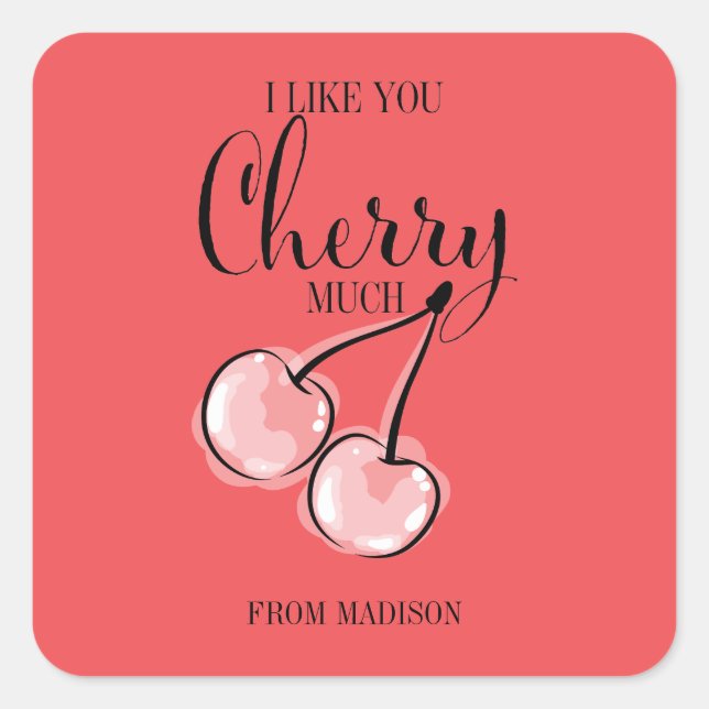 Funny Fruit Pun Cherry Valentine Sticker (Vorderseite)
