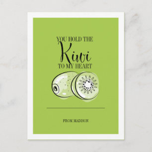 Funny Fruit Pun Kiwi Au Coeur Carte Postale Valent