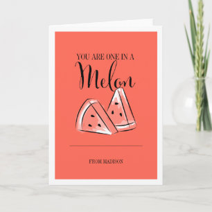 Funny Fruit Pun Melon Valentine Card Feiertagskarte