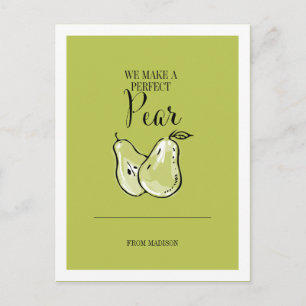 Funny Fruit Pun Parfait Pear Valentine Carte posta
