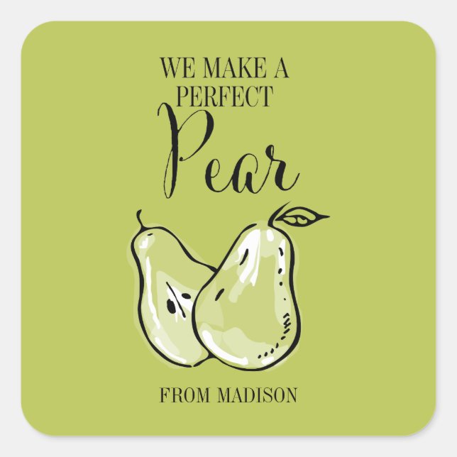 Funny Fruit Pun Perfect Pear Valentine Sticker (Vorderseite)