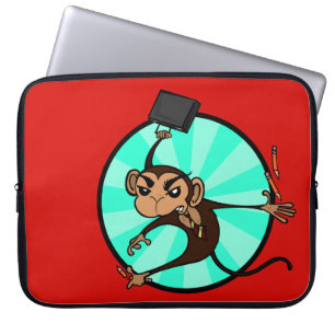 FUNNY FRUSTRATED MONKEY LAPTOP SLEEVE