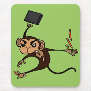 FUNNY FRUSTRATED MONKEY VERTICAL MOUSE PAD MOUSEPAD