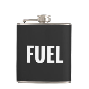 Funny Fuel Schwarz-weiß minimalistisch cool Flachmann