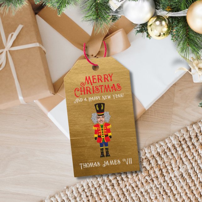 Funny Fügen Sie Ihrem Gesicht Nutcracker Frohe Wei Geschenkanhänger (Von Creator hochgeladen)