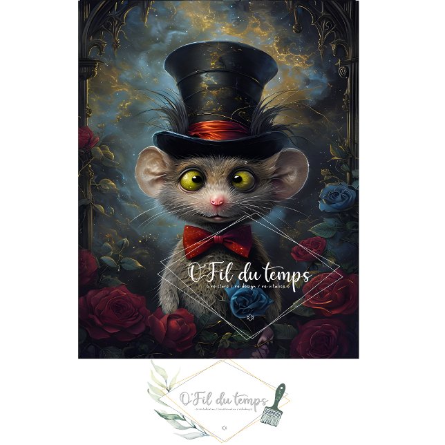 Funny fun Maus mit Hut Seidenpapier (Von Creator hochgeladen)