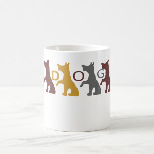 Funny Fun Niedlich Yellow Grey Brown 6 Hunde Hunde Kaffeetasse