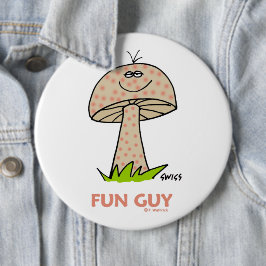 Funny Fun Typ Mushroom Cartoon Button für einen Ma