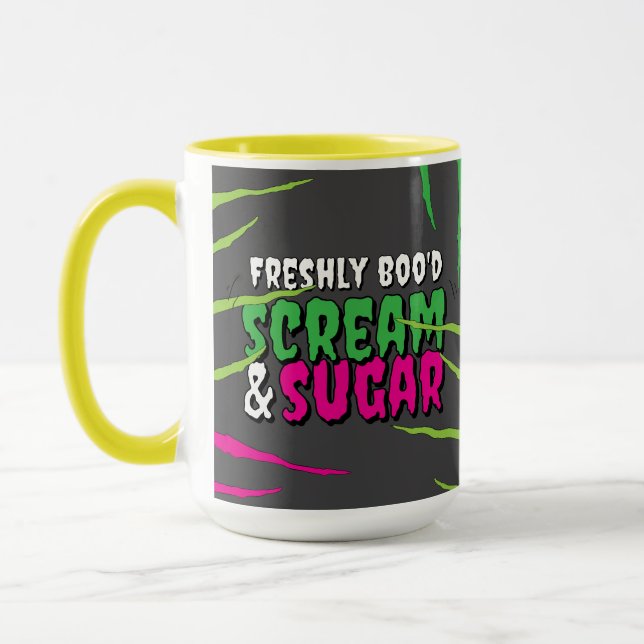Funny Fun Zombie Scratched Scream & Sugar  Tasse (Links)