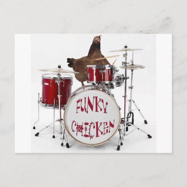 Funny Funky Chicken Postkarte (Vorderseite)