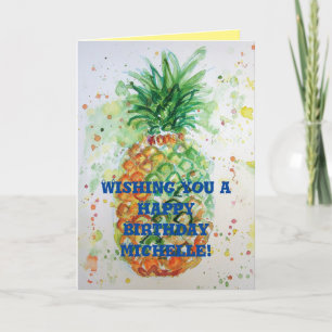 Funny Funky Pineappy Fruit humour Carte d'annivers