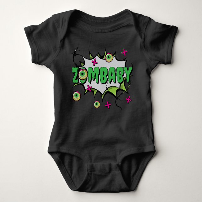 Funny Funky Pop Art 'ZomBaby' Baby Strampler (Vorderseite)