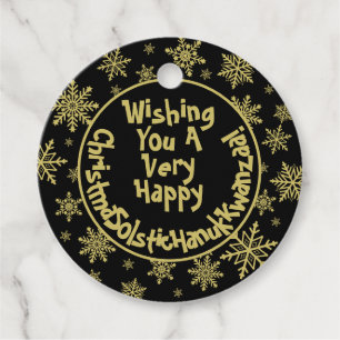 Funny Funny Black & Gold Inklusives Weihnachtsgesc Geschenkanhänger