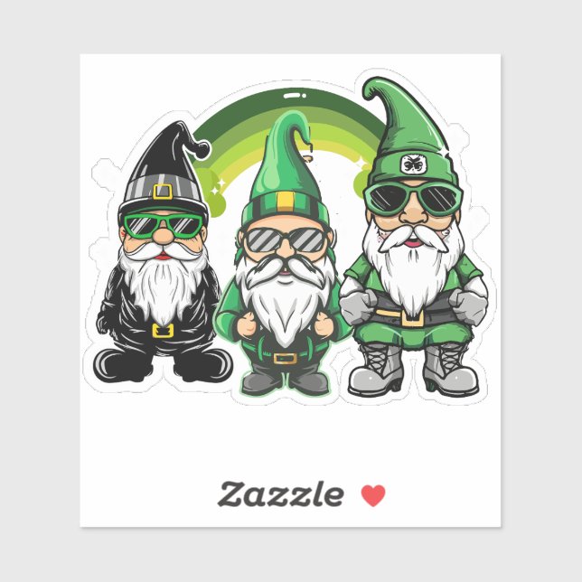 Funny Funny Garden Spaß Gnome Life St Patricks Aufkleber (Blatt)