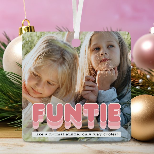 Funny Funtie Auntie Foto Weihnachten Ornament Aus Metall (Von Creator hochgeladen)