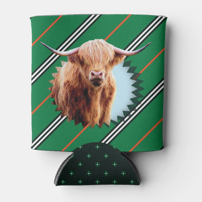 Funny für Ihm Bull Spaß Moderner Grüner Schwarz Dosenkühler (Vorderseite)