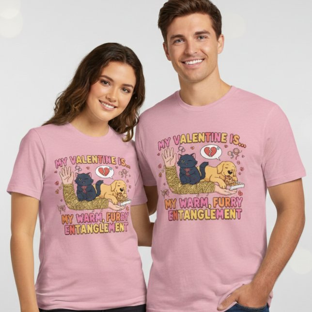 Funny Furry Entanglement Dog Cat Valentine  Tri-Blend Shirt (Von Creator hochgeladen)