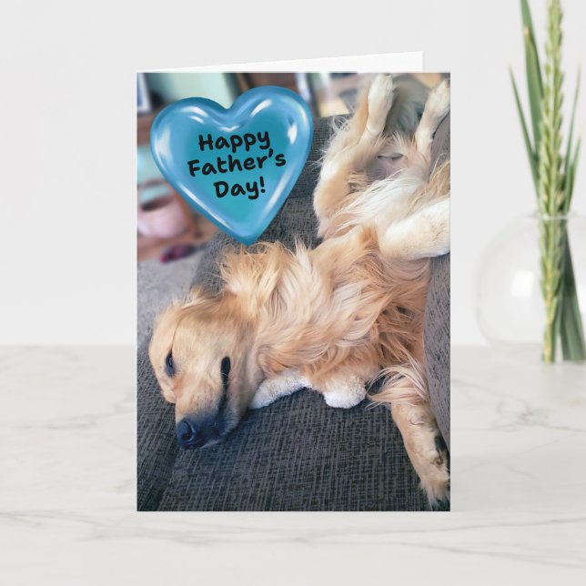 Funny Furry Golden Retriever Vatertag Karte (Vorderseite)