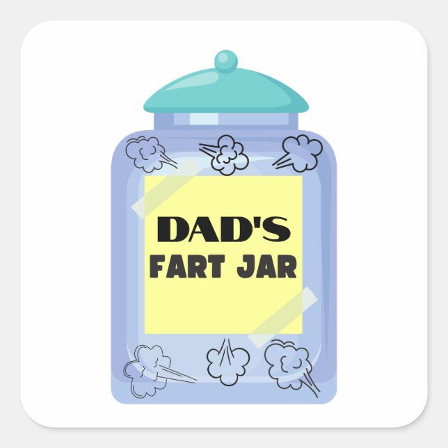 Funny Furz Jar Quadratischer Aufkleber (Vorderseite)
