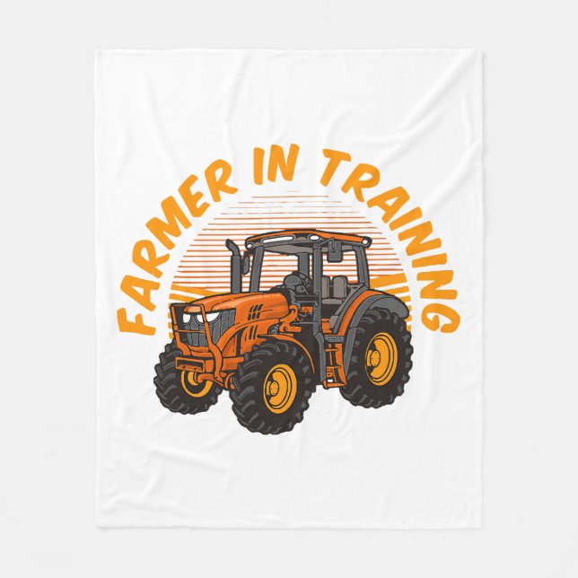 Funny Future Bauer in Training Traktor Farm Fleecedecke (Vorderseite)