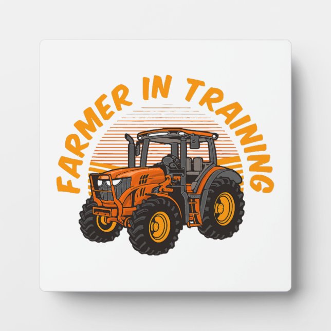 Funny Future Bauer in Training Traktor Farm Fotoplatte (Vorderseite)