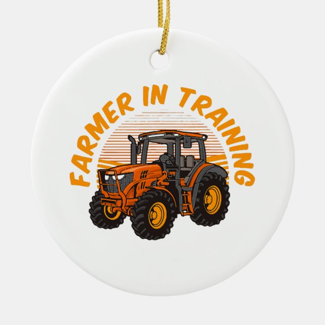 Funny Future Bauer in Training Traktor Farm Keramik Ornament (Vorne)