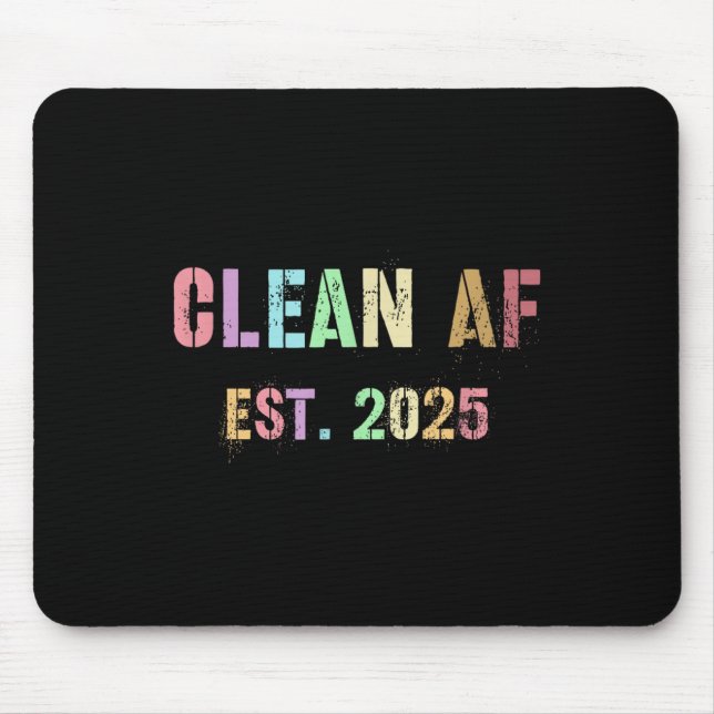 Funny Future Clean Af Est 2025 Grillen Clean Pin Mousepad (Vorne)