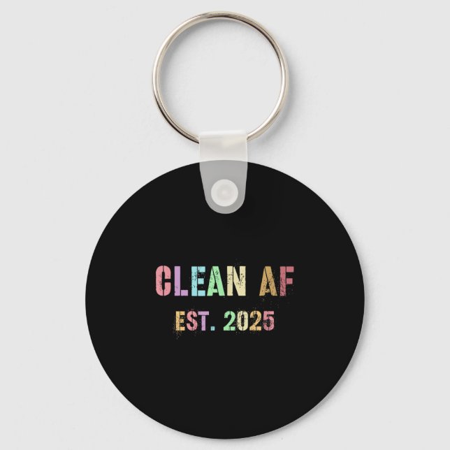 Funny Future Clean Af Est 2025 Grillen Clean Pin Schlüsselanhänger (Vorderseite)