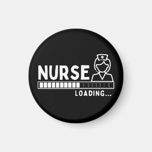 Funny Future Nurse Loading Bar Medical Schwarz-wei Magnet
